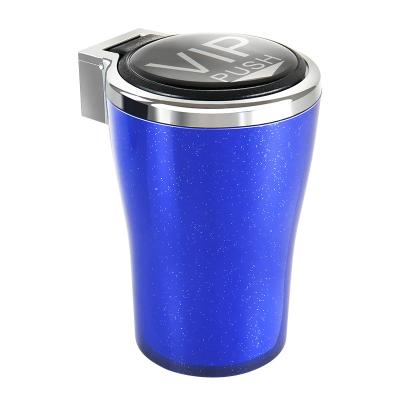 China Easy Installation Wholesale LED Smokeless Accessories Stainless Steel Colorful Portable Car Ashtray With Lighter for sale