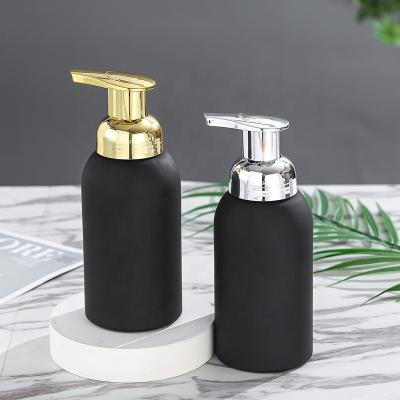 China High Quality Matte Black Foaming Empty Personal Care Pump Bottle 250ml 360ml Glass Bottle With Foam Pump for sale