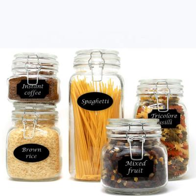 China 500ML Canned Food Food Canisters Glass Storage Jars with Wire Clip Tie and Glass Lid for Kitchen Canning for sale