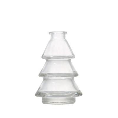 China Christmas Tree Shape Cosmetic Wholesale Available Sales Bottle 90ml Clear Glass Aroma Diffuser Bottle for sale