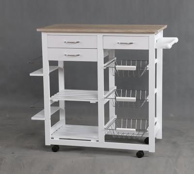 China Environmental Friendly Hot Selling Modern White 3 Drawer Multi Height Kitchen Cart for sale