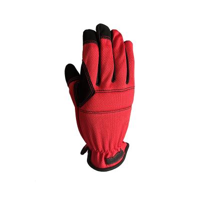 China Anti-slip Touch Driver Leather Screen Nubuck Gloves Polyester Garden Working Gloves for sale