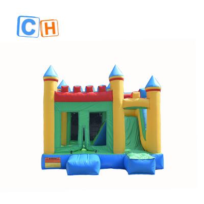 China PVC Base Bouncy Castle Inflatable Toys For Kids Party Bounce Rental Inflatable House With Slide for sale