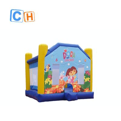 China PVC tarpaulin Dora explorer inflatable moonwalk bounce house for kids good quality bouncy castle for sale for sale