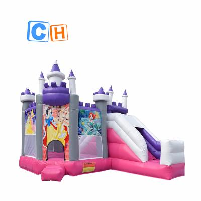 China PVC Princess Inflatable Bounce Castle Combo Dry Slide For Party for sale