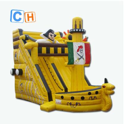 China 2019 hot sale customized pvc tarpaulin ch size kids outdoor inflatable pirate ship slides pvc slide for sale