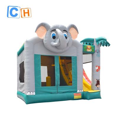 China PVC Inflatable Elephant Bouncer Inflatable Animal Castle With Slide For Kids for sale