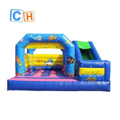 China PVC Tarpaulin Best Price Inflatable Bouncer Jumping Castle, Inflatable Dry Slide With Bouncer For Kid for sale