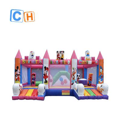 China Popular PVC Mickey Inflatable Bouncer With Slide For Kids, Combo Inflatable Outdoor Cartoon For Rental for sale