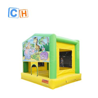 China PVC good quality bouncer castle kids inflatable bouncer trampoline with animal theme park for sale