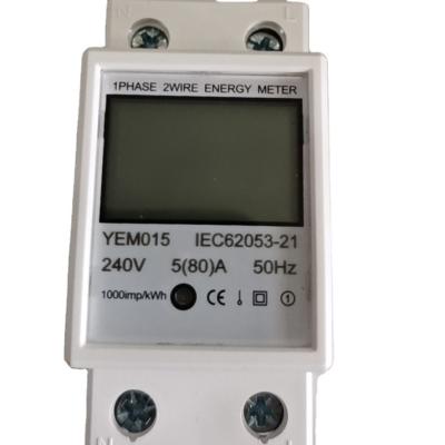 China Single Phase Digital Electric Energy Meter 2 Poles Din Rail Digital Meter Rs485 for sale