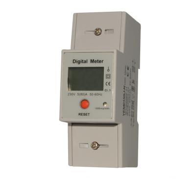 China Single Phase DIN Rail Electric Energy Meter With Reset Button , Real time Power Reading for sale