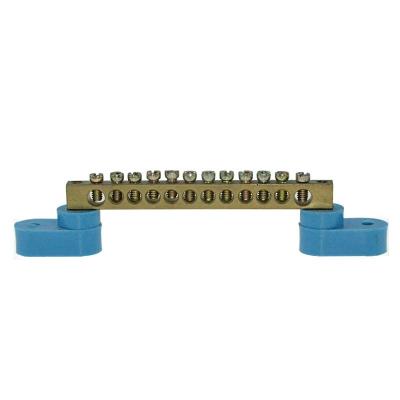 China Copper Bar Bus Terminal Block Blue Inflaming Retarding Brass Screw for sale