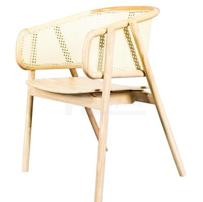 China High Quality Comfortable Home Furniture Wooden Mesh Dining Chair For Restaurant Bistro Cafe With High Back China Factory Wholesale for sale