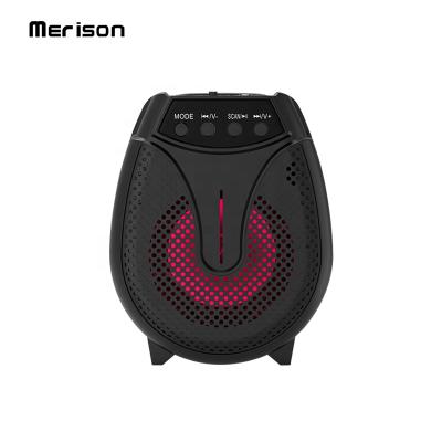 China Phone Function Ibastek Lights Portable Led Bluetooth Housing Stereo Speaker With Mic for sale