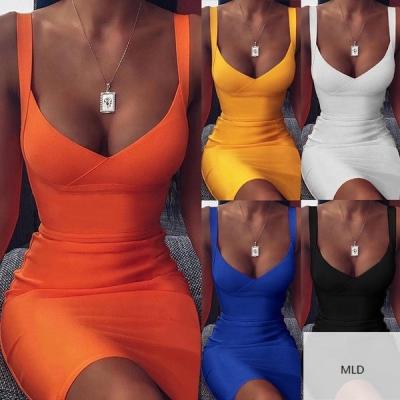 China 2021 Fashion Breathable Woman Hollow Out Mini Dress Sexy Woman Tank Skirt Lady Bodycon Club Dress For Club Party for sale