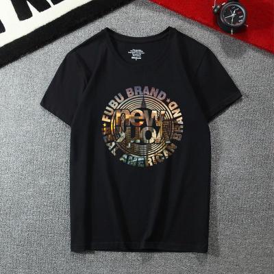 China 2021 Summer New Arrival Anti-Wrinkle Men's O-neck Pure Cotton Casual T-Short Print Casual Collar Summer Leisure Loose Half Sleeve For Man for sale