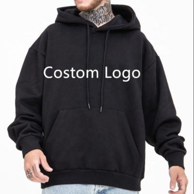 China 2021 Wholesale Custom Logo Embroidered Men's Pullover 100% Simple Oversized Hoodies Heavyweight Cotton Fleece Anti-Wrinkle Mens Hoodies for sale