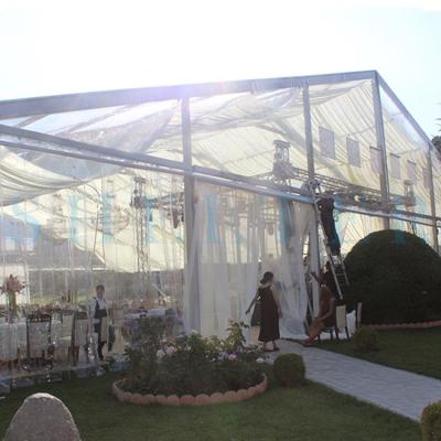 China 200 People Transparent Wedding Event Water Proof Tent Clear Outdoor Tent With Decoration for sale