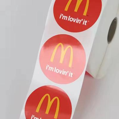 China Waterproof Heatproof Cheap Custom Waterproof Vinyl Logo Label Sticker Printing Adhesive Synthetic Paper PVC Food Roll Label Sticker for sale