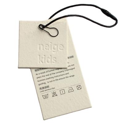 China Embossed Viable Custom Blank Tags Clothing Store Labels Clothes Logo Card Printing Special Shaped Customization for sale