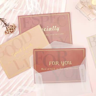 China Colorful Button And String Closure 2021 New Style Greeting Card With Thank You Letter Paper Envelope for sale