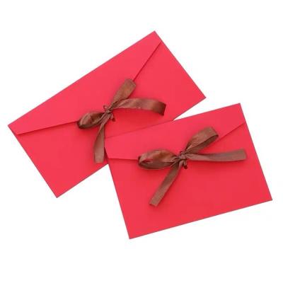 China String Closure Fashion Custom Button and Gift Recyclable Waterproof Handmade Paper Envelope for Jewelry and Letter with Bow for sale