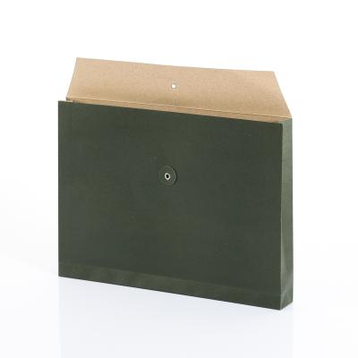 China 2020 New Arrival Hot Selling Button And String Closure High Quality Green Kraft Paper Envelope For Office Work for sale