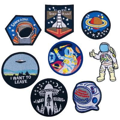 China Cheap 3D Fashion Universe Patches Design Custom Sequin Beads Embroidered Patches for sale