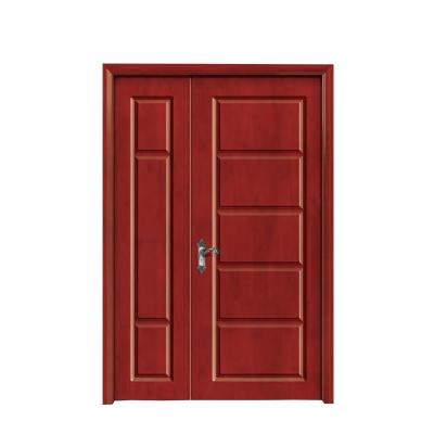 China Solid wood sound insulation villa oak baking door a complete set of door classic double door for sale