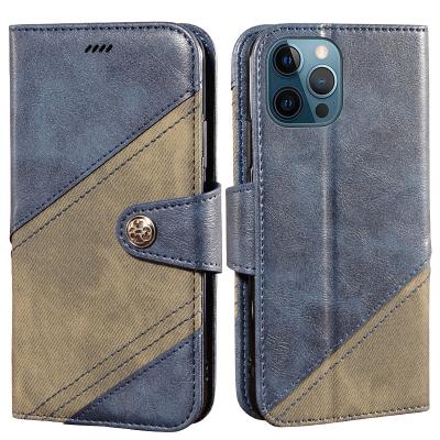 China Anti-drop Case For iPhone 12 Leather Phone Cover Wallet Card Slots Stand With Viewing Stand PU Leather Case For iPhone 12 Max Pro for sale