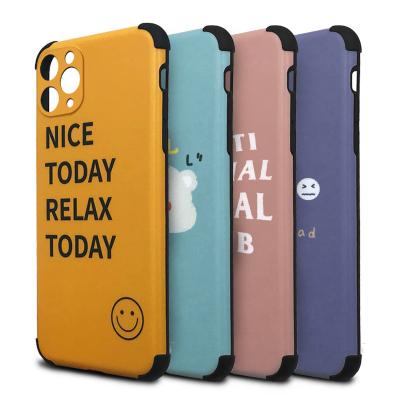 China Light Weight For iPhone 12 Black Four Drop Cover iPhone 12 Series Matte Mobile Phone Case Protective Corner Case for sale