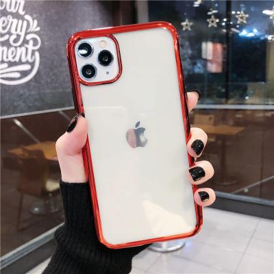 China Light Weight Electroplate Soft Transparent Phone Shell TPU Case For iPhone 11 Series for sale