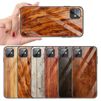 China Lightweight Wooden Texture Anti Shockproof Tempered Glass Scratch Mobile Cover For iPhone SE 2020 / SE2 for sale