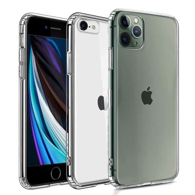 China Light Weight For iPhone Se 2020 TPU Clear PC Shield Cell Phone Case Hard Bumper Cover For iPhone 11 pro For iPhone Se 2020 for sale