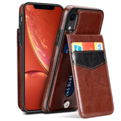 China Shockproof Back Flip Wallet Phone Case Case With Credit Card Slot Holder Cell Phone Cover Leather Case For iPhone XR for sale