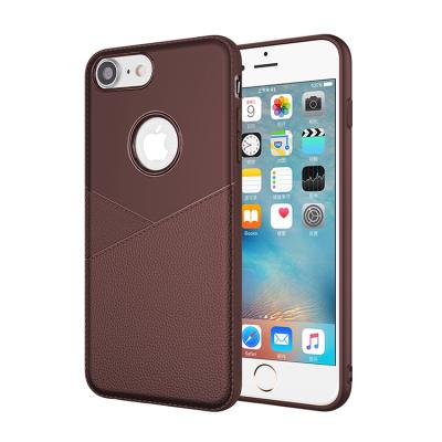 China Light Weight For Iphone 7 Leather Soft Grain TPU Phone Case Cover For Iphone 7 for sale