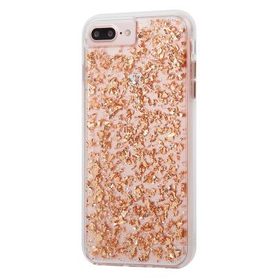 China Rose Gold Glitter Double Layer Transparent Mobile Phone Case Eco-friendly Cover For iPhone 6 Plus/6s Plus for sale