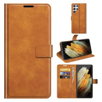 China With Samsung Galaxy S22 Magnetic Flip Case Back Stand Leather Case For Samsung Galaxy S22 Ultra Wallet Case Card Slots Holder Cover S22 for sale