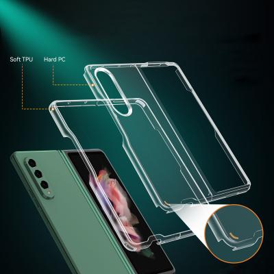 China Anti-drop Crystal Clear Phone Case For Samsung Galaxy Z Fold 3 , New 2 In 1 TPU+PC Full Cover Case For Samsung Z Fold 3 for sale