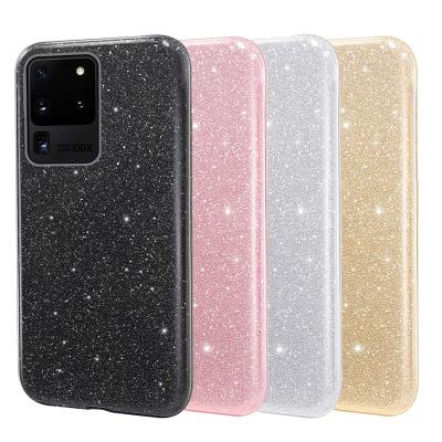 China Light Luxury Glitter Bling Sparkle Shiny 3 Layers Cover S20 Phone Case For Samsung Galaxy S20 Ultra for sale