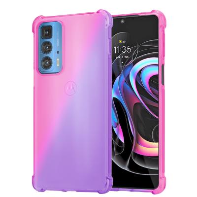 China Anti-fall gradient soft silicon gel phone case for Moto edge 20 pro,color TPU phone cover for Moto edge 20 pro for sale