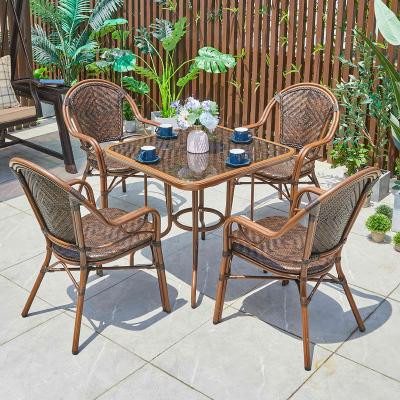 China Rattan Table Chairs Coffee Table Combination Modern Simplicity Outdoor Balcony Three Piece Set for sale