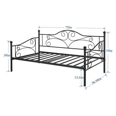 China Multifunctional Metal Day Modular Twin Size Metal Platform Bed With Headboard Sofa Frame Sleeper Sofa For Guest Premium Living Room for sale