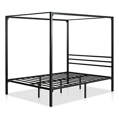 China Easy Assemble Modern Sturdy Metal Frame Design Classic Canopy Bed With Curtains for sale