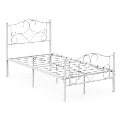 China Heavy Duty Dormitory Modular Bedroom Furniture Metal Single Bed Frame Large Plus Steel Kids Twin Bed for sale