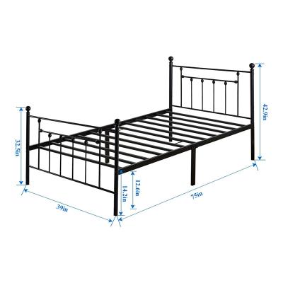 China Modular Premium Full Size Bed Frame , Metal Platform Mattress Base for sale