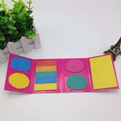 China Custom Made Self Adhesive Personalized Four Times Memo Pad Small 3d Sticky Notes Shape Memo Pad for sale