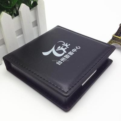 China Sticky Notes Box, Note Box with Sticky Notes, Reusable PU Leather Cover Sticky Note Pad Holder Loose Leaf Promotion for sale