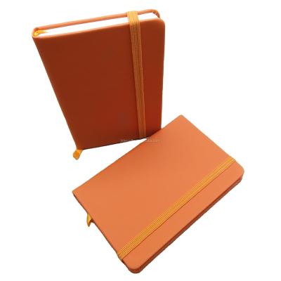 China hardcover book office and school stationery PU notebook printing lines with elastic band a7/a6/a5 custom leather notebook for sale